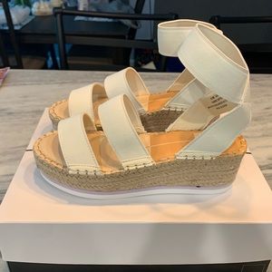 Dolce Vita White Elastic Espadrille Sandals